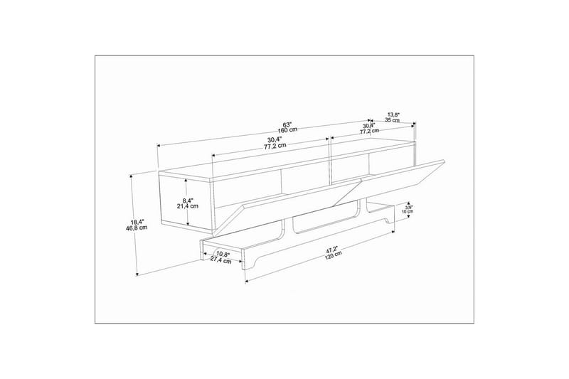 Zira Tv-bänk 160 cm - Ek - Möbler - Tv möbel & mediamöbel - TV bänk & mediabänk