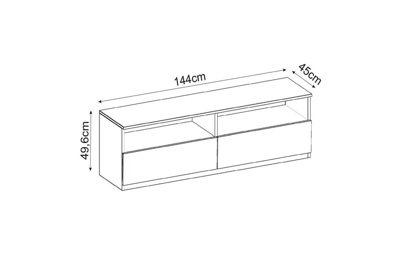 Zylen Tv-bänk 144 cm - Vit/Natur - Möbler - Tv möbel & mediamöbel - TV bänk & mediabänk