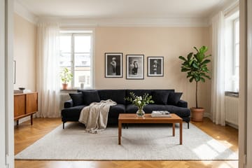 Menard Premium 5-sits Djup Soffa i Chenille - Trenza 01, Svart Chenille - Möbler - Soffa