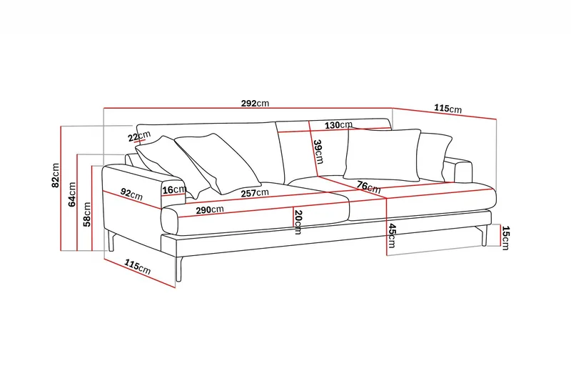 Menard Premium 5-sits Djup Soffa i Chenille - Beige - Möbler - Soffa