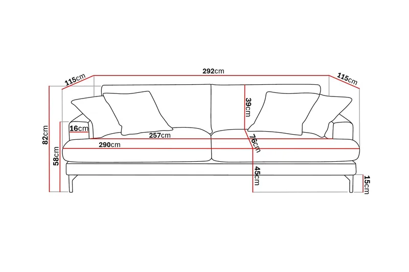 Menard Premium 5-sits Djup Soffa i Chenille - Ljusbeige - Möbler - Soffa