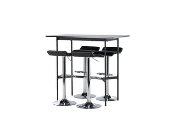 Rax Barbord 60 cm med 4 Jonna Matstol Svart - Möbler - Bord & matgrupper