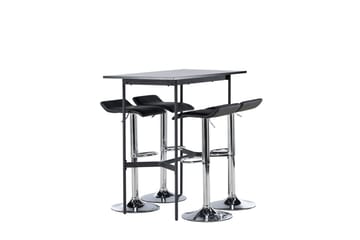 Rax Barbord 60 cm med 4 Jonna Matstol Svart - Möbler - Bord & matgrupper