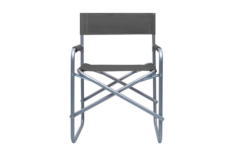 Regissörsstol 2 st stål grå - Grå - Stolar & fåtöljer