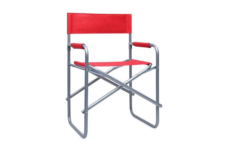 Regissörsstol 2 st stål röd - Röd - Stolar & fåtöljer