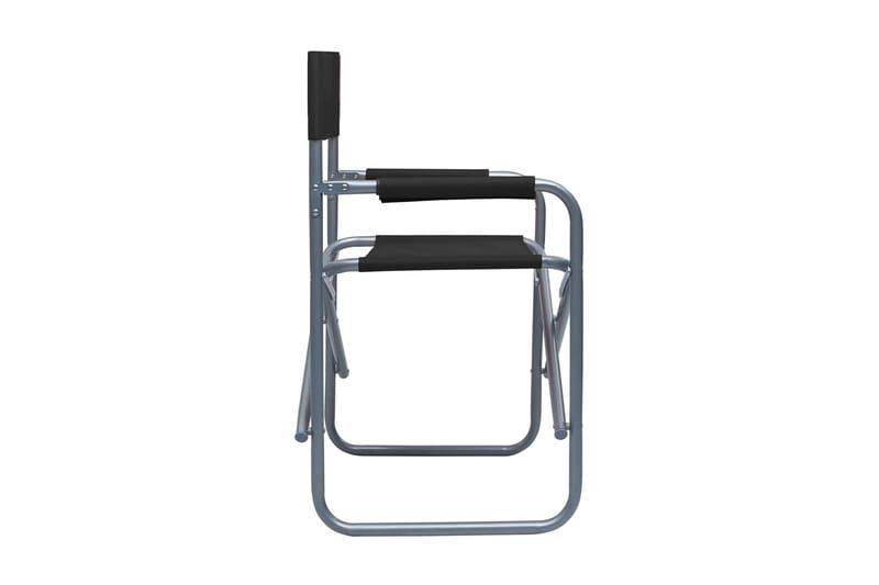 Regissörsstol 2 st stål svart - Svart - Stolar & fåtöljer
