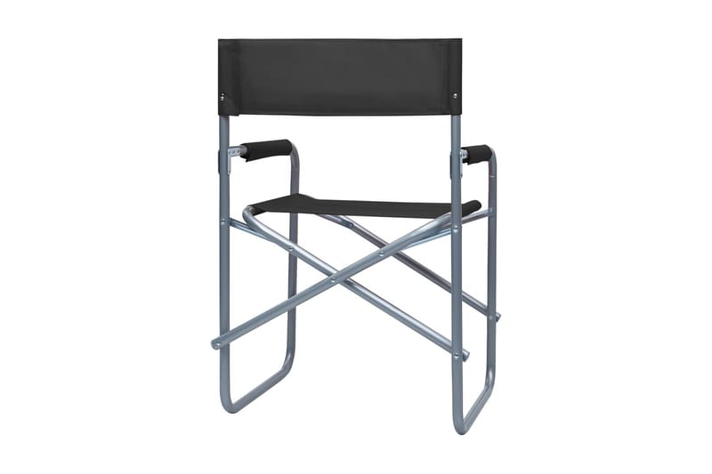 Regissörsstol 2 st stål svart - Svart - Stolar & fåtöljer