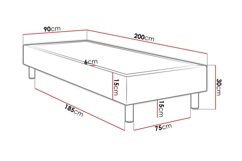 Adeliza Kontinentalsäng 90x200 cm - Rosa - Möbler - Säng - Kontinentalsäng