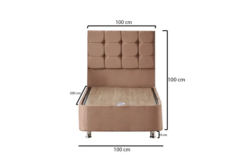 Adilen Kontinentalsäng 100x200 cm - Ljusbrun - Möbler - Säng - Komplett sängpaket