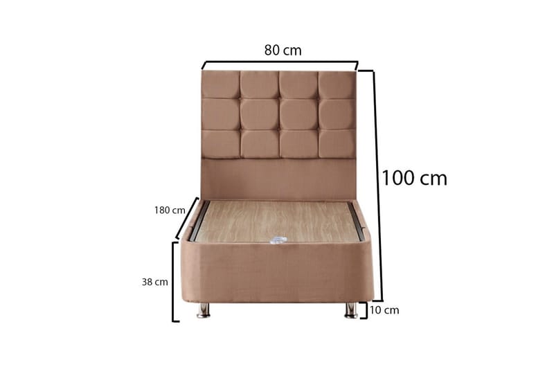 Adilen Kontinentalsäng 80x180 cm - Ljusbrun - Möbler - Säng - Sängar med förvaring