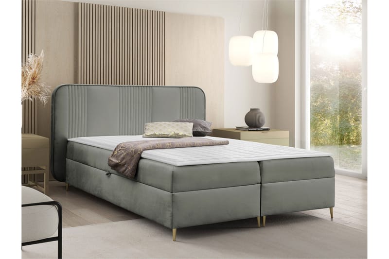 Alani Sängpaket Kontinentalsäng 160x200 cm - Grå - Möbler - Säng - Komplett sängpaket