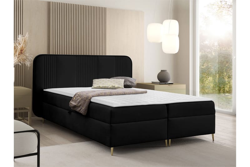 Alani Sängpaket Kontinentalsäng 160x200 cm - Svart - Möbler - Säng - Komplett sängpaket
