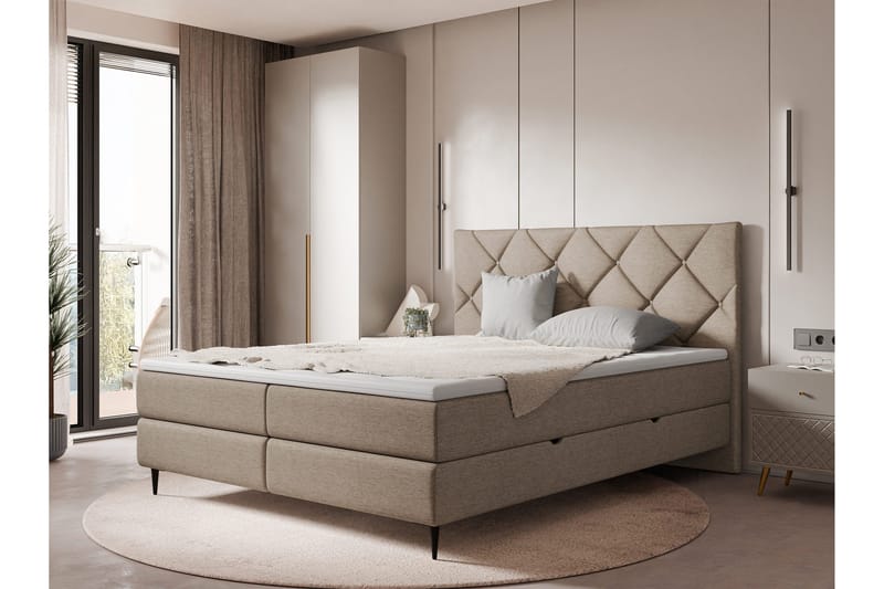Alasia Sängpaket Kontinentalsäng 140x200 cm - Brun - Möbler - Säng - Komplett sängpaket