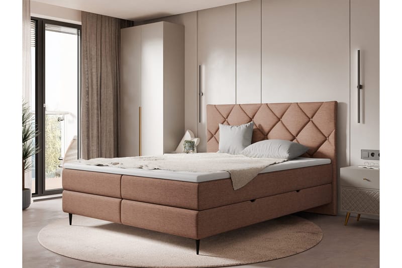 Alasia Sängpaket Kontinentalsäng 140x200 cm - Brun - Möbler - Säng - Komplett sängpaket