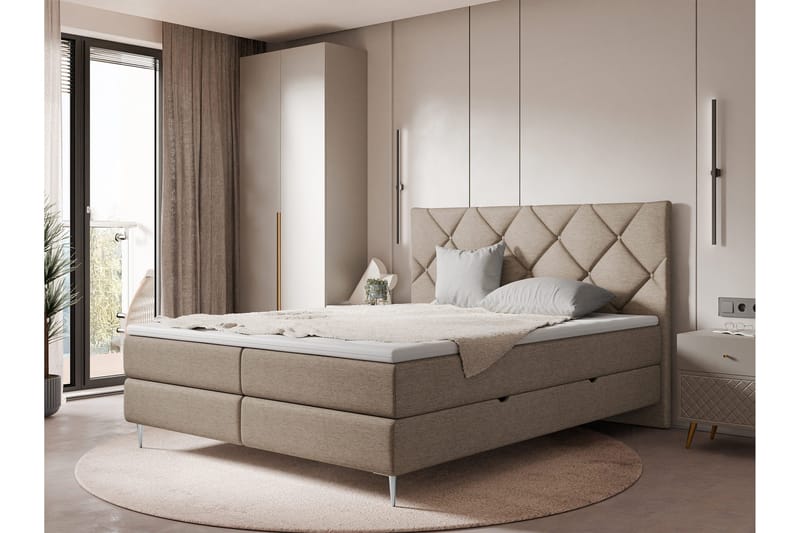 Alasia Sängpaket Kontinentalsäng 160x200 cm - Brun - Möbler - Säng - Komplett sängpaket