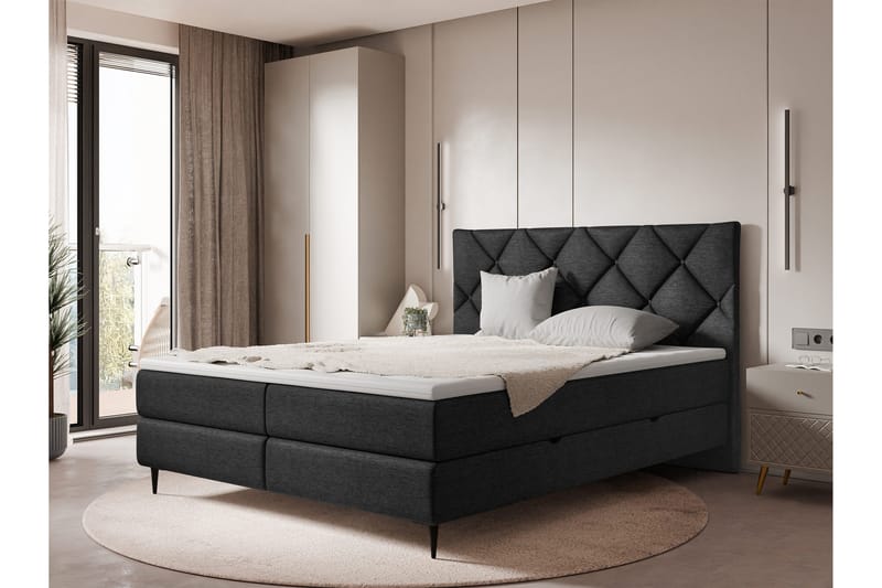 Alasia Sängpaket Kontinentalsäng 160x200 cm - Svart - Möbler - Säng - Komplett sängpaket