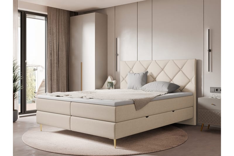 Alasia Sängpaket Kontinentalsäng 180x200 cm - Beige - Möbler - Säng - Komplett sängpaket