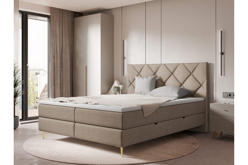 Alasia Sängpaket Kontinentalsäng 180x200 cm - Brun - Möbler - Säng - Komplett sängpaket