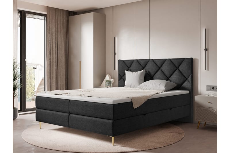 Alasia Sängpaket Kontinentalsäng 180x200 cm - Svart - Möbler - Säng - Komplett sängpaket