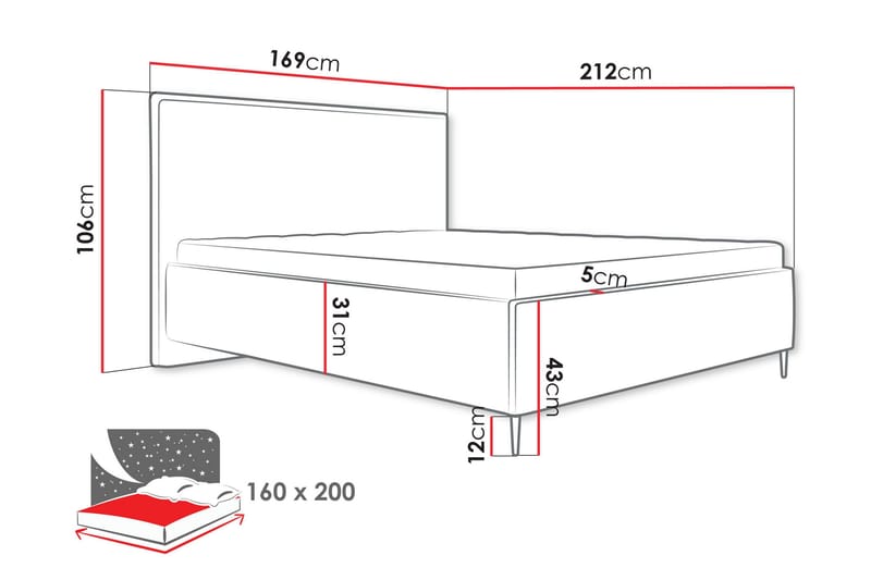 Alaudin Sängram 160x200 cm - Grön - Möbler - Säng - Sängram & sängstomme