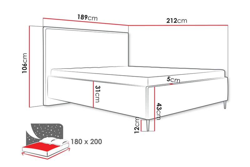 Alaudin Sängram 180x200 cm - Grön - Möbler - Säng - Sängram & sängstomme