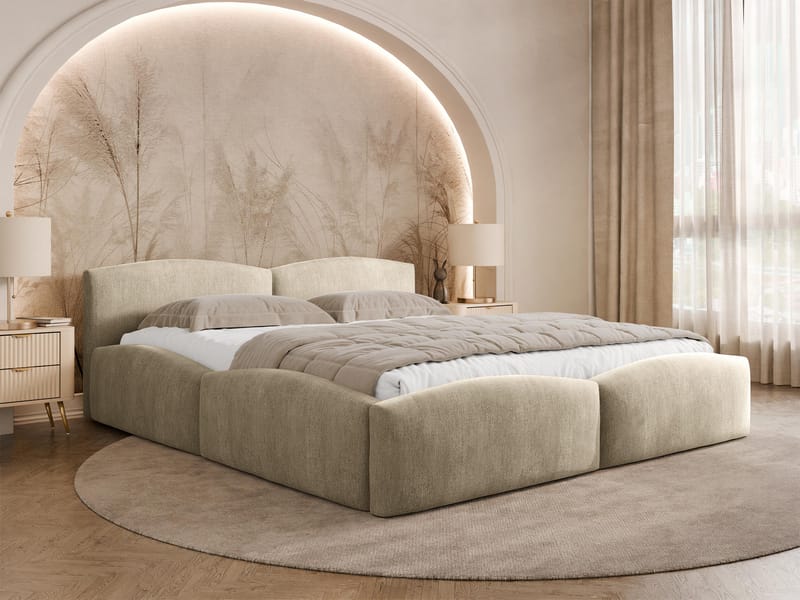 Aldrosen Sängram med förvaring 140x200 cm - beige - Möbler - Säng - Sängram & sängstomme