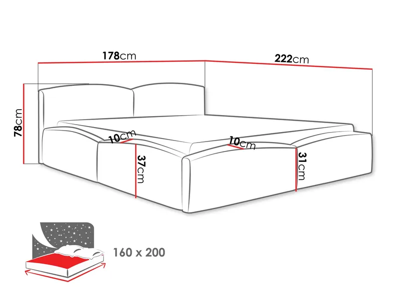 Aldrosen Sängram med förvaring 160x200 cm - brun - Möbler - Säng - Sängram & sängstomme