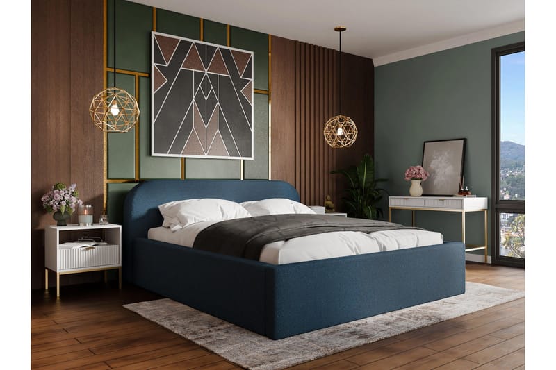 Alfiya Sängram 140x200 cm - Blå - Möbler - Säng - Sängram & sängstomme