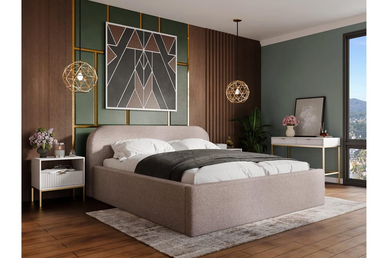 Alfiya Sängram 140x200 cm - Rosa - Möbler - Säng - Sängram & sängstomme