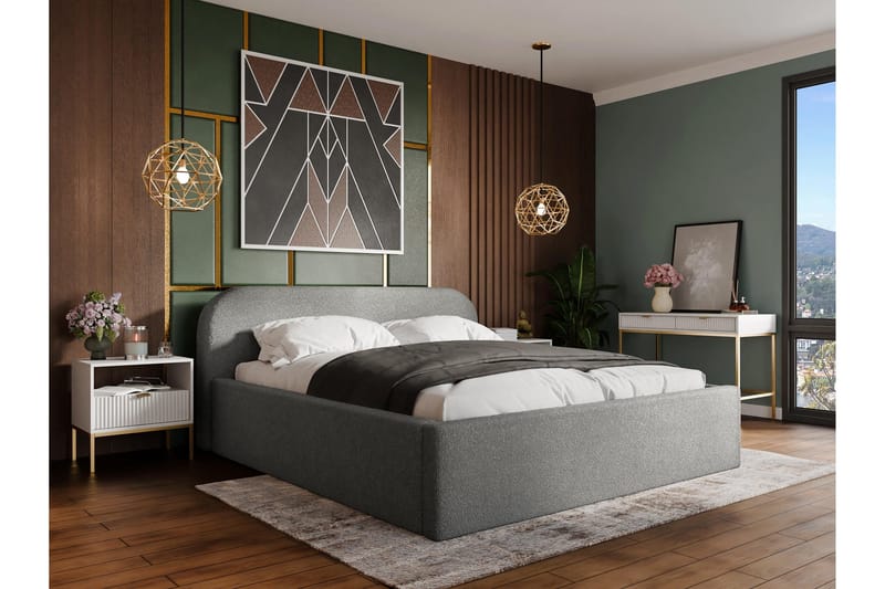 Alfiya Sängram 160x200 cm - Grå - Möbler - Säng - Sängram & sängstomme