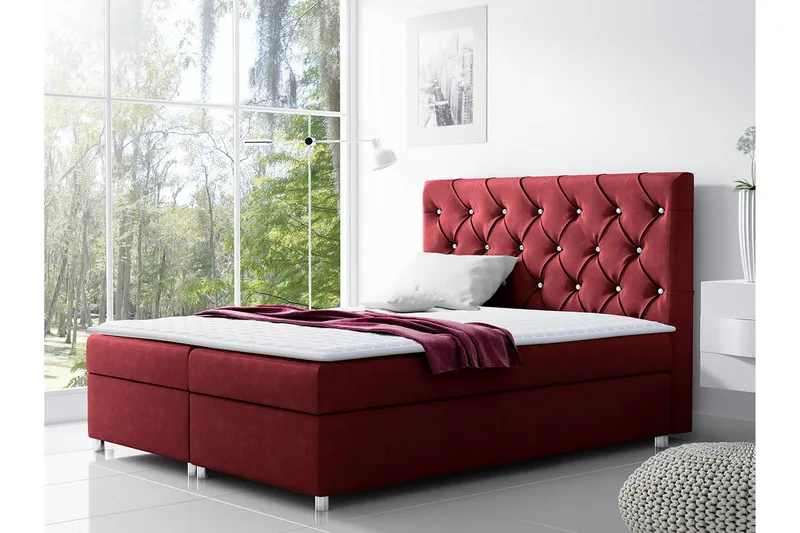 Alida Sängpaket Kontinentalsäng 140x200 cm - Röd - Möbler - Säng - Komplett sängpaket
