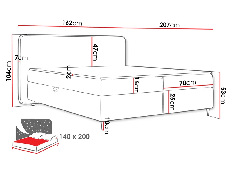Allgunnen Sängpaket Kontinentalsäng 140x200 cm - Beige - Möbler - Säng - Komplett sängpaket