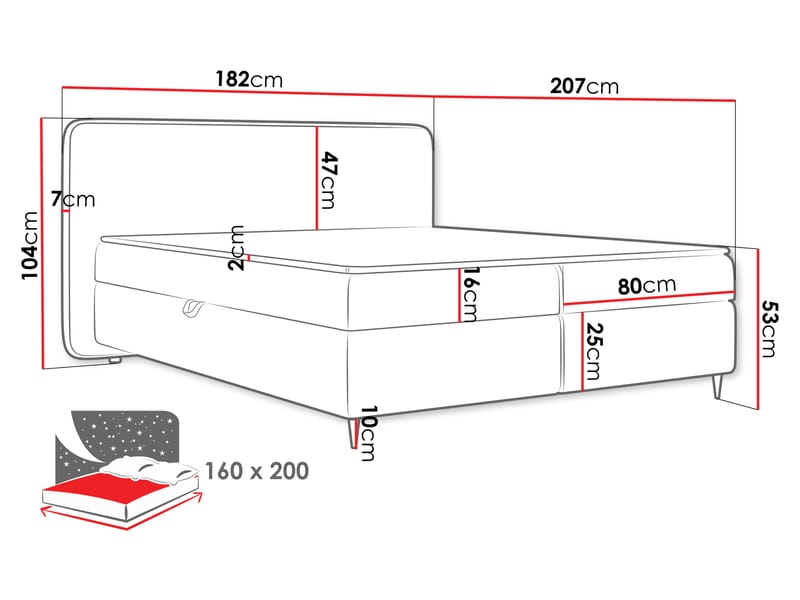 Allgunnen Sängpaket Kontinentalsäng 160x200 cm - Beige - Möbler - Säng - Komplett sängpaket