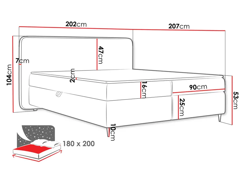 Allgunnen Sängpaket Kontinentalsäng 180x200 cm - Grå - Möbler - Säng - Komplett sängpaket
