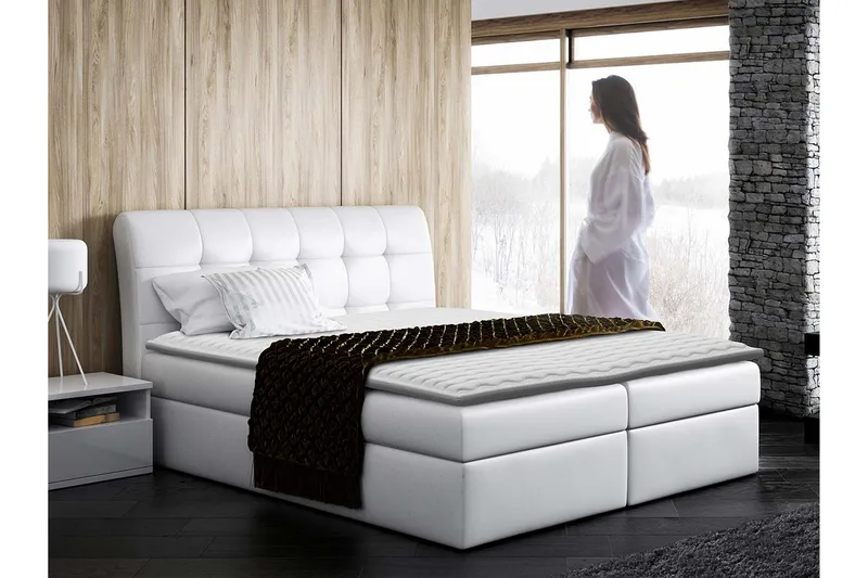 Alvik Sängpaket Kontinentalsäng 160x200 cm - Vit - Möbler - Säng - Komplett sängpaket