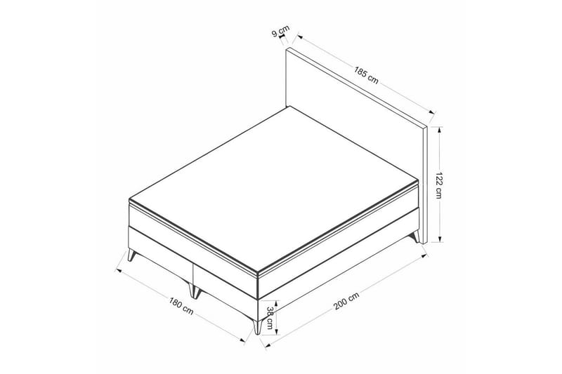 Amour Sängpaket Ramsäng 180x200 cm - Brun - Möbler - Säng - Komplett sängpaket