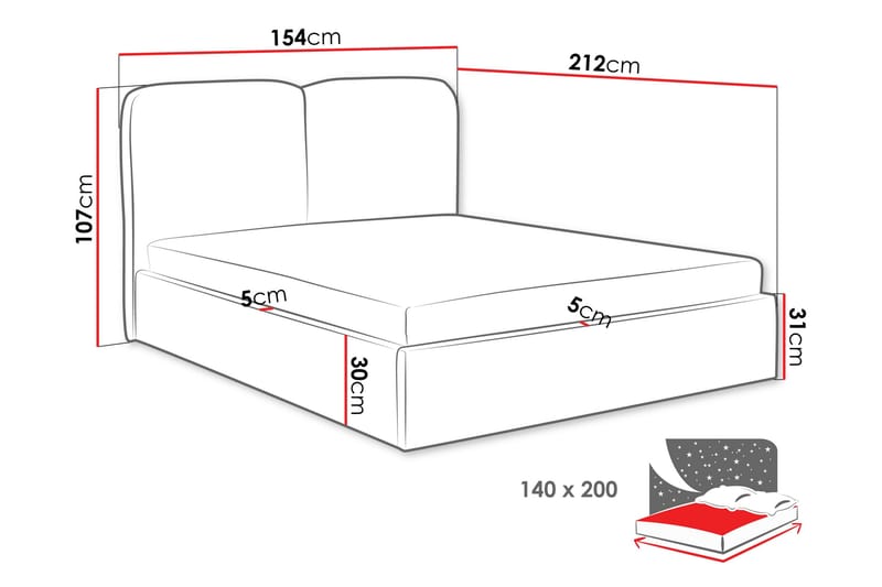 Arondel Förvaringssäng - Grå - Möbler - Säng - Sängram & sängstomme