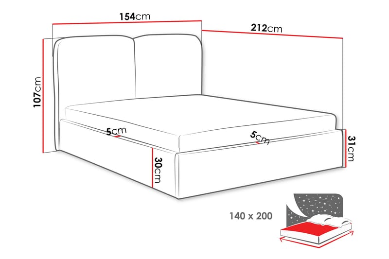 Arondel Förvaringssäng - Grå - Möbler - Säng - Sängram & sängstomme