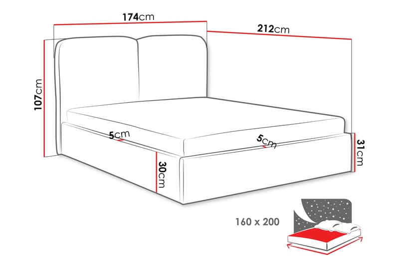 Arondel Förvaringssäng - Vit - Möbler - Säng - Sängram & sängstomme