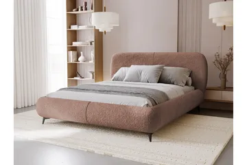 Arondel Sängram 140x200 cm i Bouclé med Förvaring och Sänggavel - Rosa - Möbler - Säng - Sängram & sängstomme