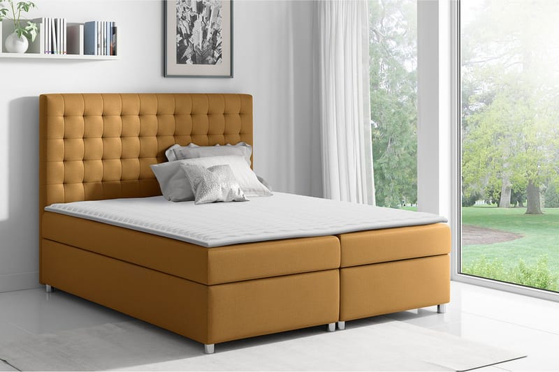 Asti Sängpaket Kontinentalsäng 120x200 cm - Gul - Möbler - Säng - Komplett sängpaket