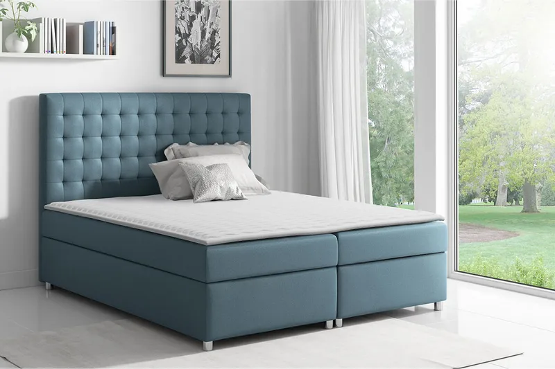 Asti Sängpaket Kontinentalsäng 180x200 cm - Blå - Möbler - Säng - Komplett sängpaket