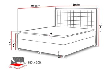 Asti Sängpaket Kontinentalsäng 180x200 cm - Blå - Möbler - Säng - Komplett sängpaket