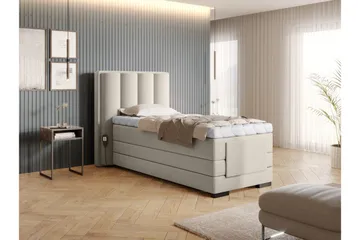 Banti Ställbar Kontinentalsäng 90x200 cm - Beige - Möbler - Säng - Enkelsäng