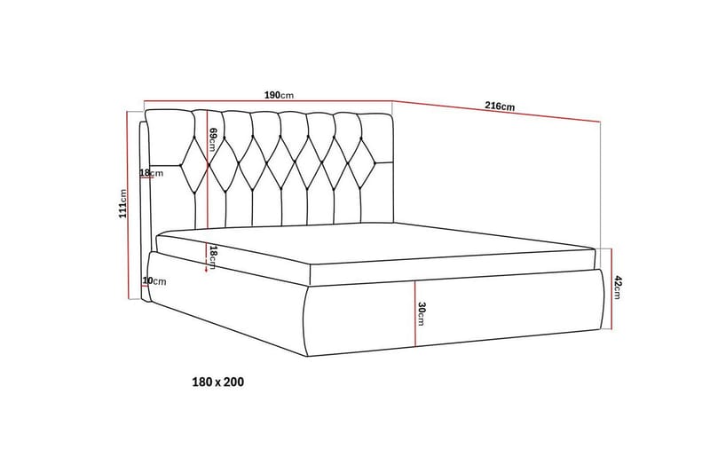 Bedford Sängpaket med Förvaring 180x200 cm - Beige - Möbler - Säng - Komplett sängpaket
