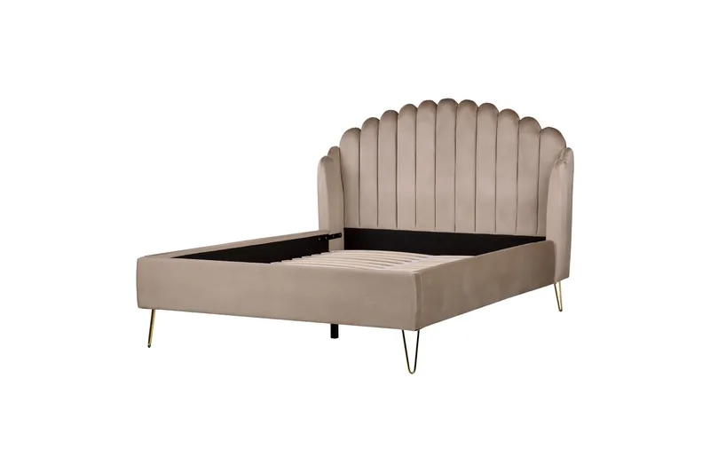 Benicio Sängram 140x200 cm - Taupe/Guld - Möbler - Säng - Sängram & sängstomme