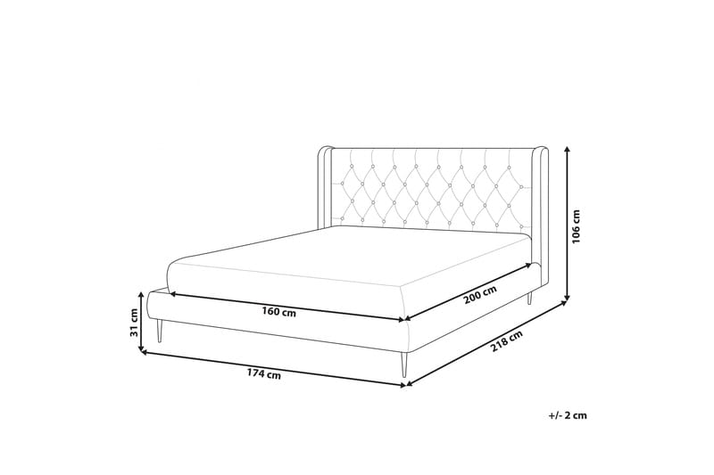 Bernie Sängram 160x200 cm - Grå/Guld - Möbler - Säng - Sängram & sängstomme