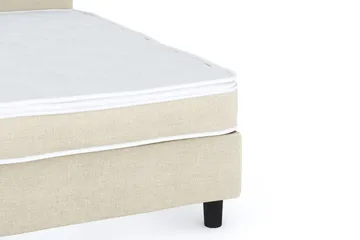 Billingen Komplett Sängpaket – Kontinentalsäng 120x200 cm i Tyg med Sänggavel + Bäddmadrass med Fasthetsgrad Medium - Beige - Möbler - Säng - Komplett sängpaket