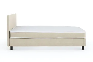 Billingen Komplett Sängpaket – Kontinentalsäng 120x200 cm i Tyg med Sänggavel + Bäddmadrass med Fasthetsgrad Medium - Beige - Möbler - Säng - Komplett sängpaket