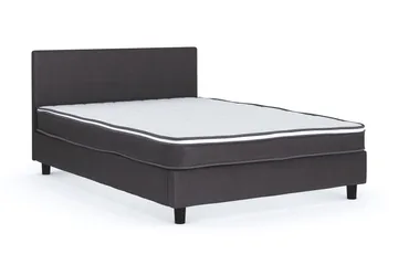 Billingen Komplett Sängpaket – Kontinentalsäng 120x200 cm i Tyg med Sänggavel + Bäddmadrass med Fasthetsgrad Medium - Grå - Möbler - Säng - Enkelsäng